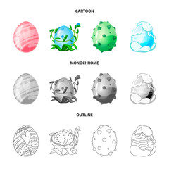 Vector design of animal and prehistoric icon. Set of animal and cute  stock vector illustration.