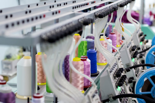 colored thread for embroidery machines top view