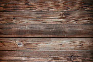 Fototapeta premium Brown wooden texture backdrop. Wooden surface background, floor top view.
