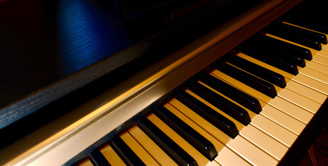 piano keyboards . closeup