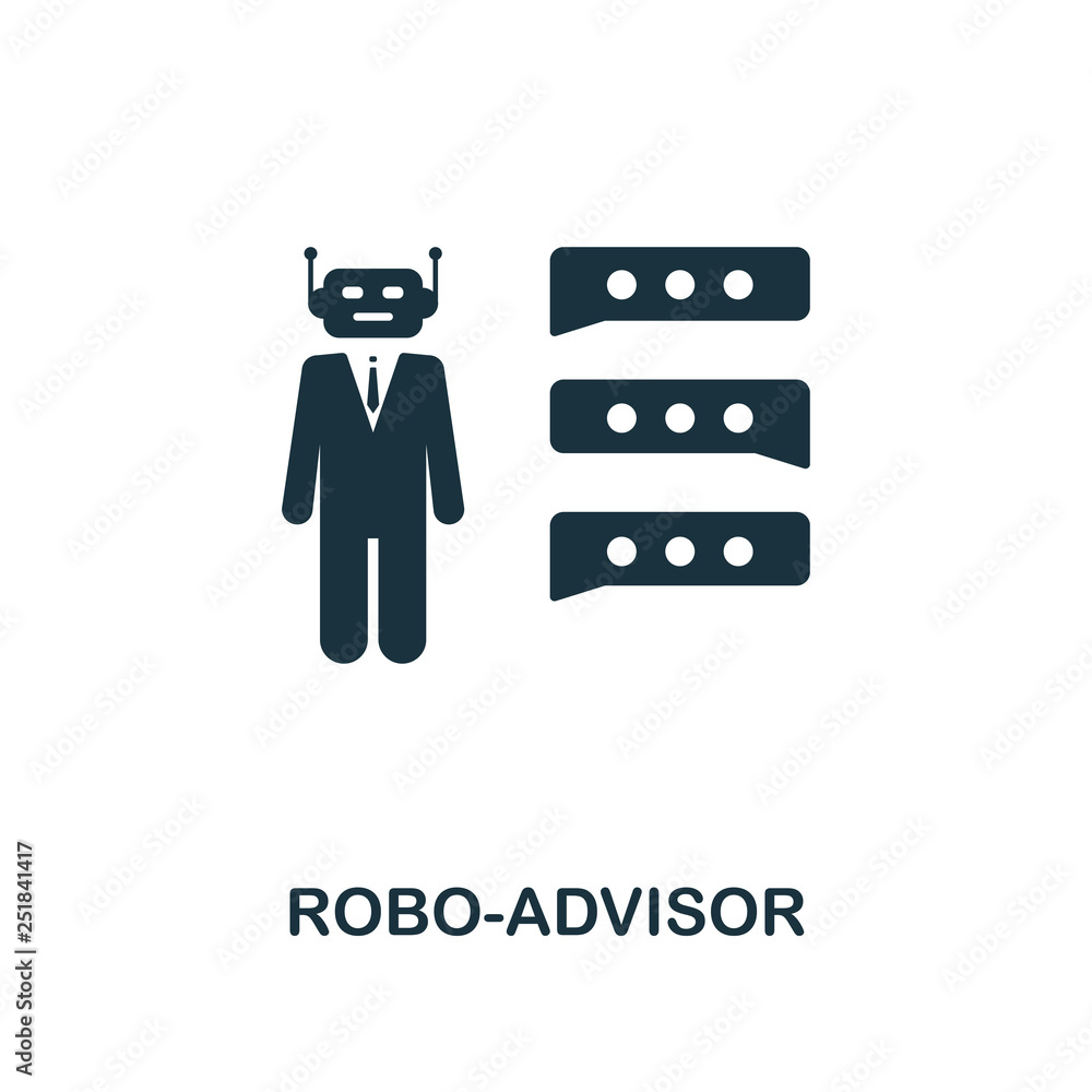 Poster robo-advisor icon. creative element design from fintech technology icons collection. pixel perfect r