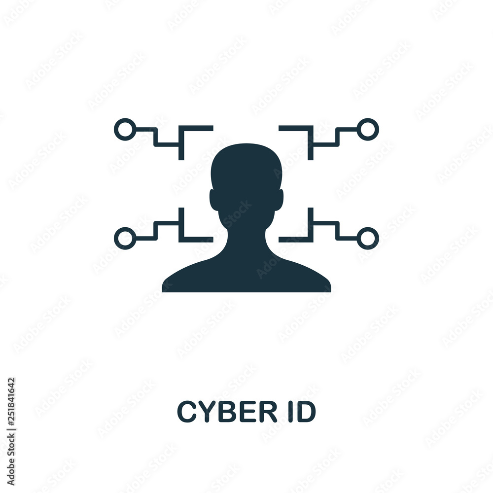 Poster cyber id icon. creative element design from fintech technology icons collection. pixel perfect cyber