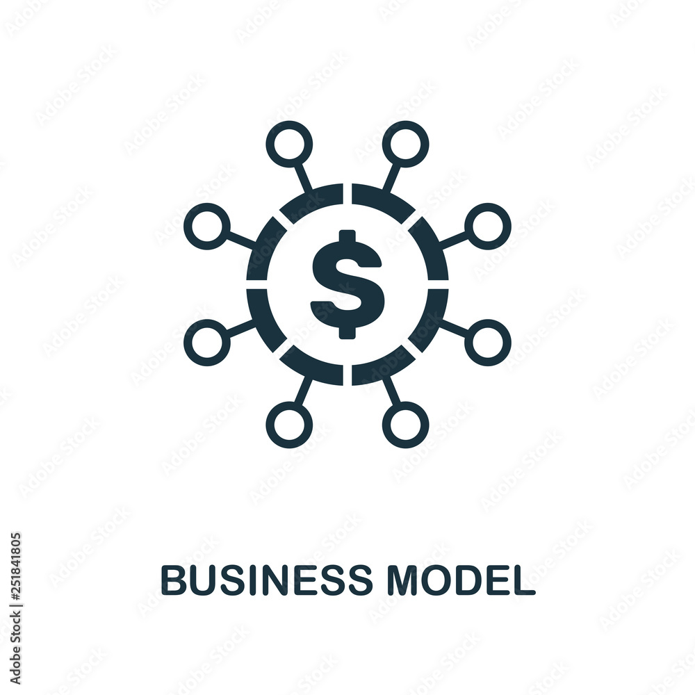 Poster business model icon. creative element design from fintech technology icons collection. pixel perfect