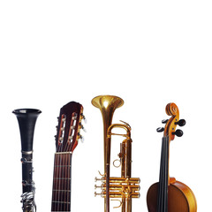 Music poster. Musical instruments on white. Isolated on white. © yrafoto