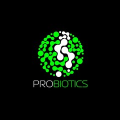 Probiotics logo. Bacteria logo. Concept of healthy nutrition ingredient for therapeutic purposes. Simple flat style trend modern logotype graphic design isolated