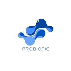 Probiotics logo. Bacteria logo. Concept of healthy nutrition ingredient for therapeutic purposes. Simple flat style trend modern logotype graphic design isolated