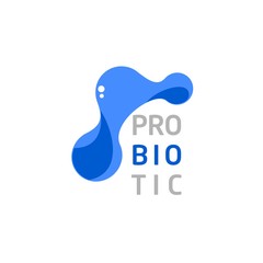 Probiotics logo. Bacteria logo. Concept of healthy nutrition ingredient for therapeutic purposes. Simple flat style trend modern logotype graphic design isolated