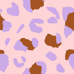 Leopard seamless pattern, vector illustration. Animal print, wild cat cheetah texture. Design for seamless wallpaper, fashion textile, background, fabric, cloth, wrapping, decor paper. African style.