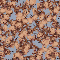 UFO camouflage in various shades of beige, brown and red colors