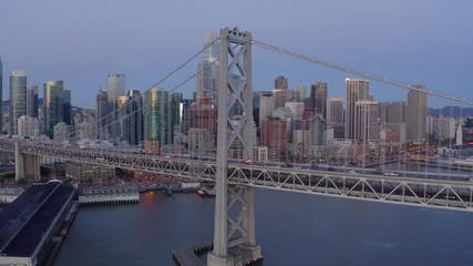 San Francisco aerial downtown skyline buildings drone
