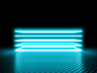 glowing neon frame on carbon