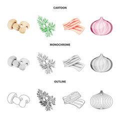 Vector illustration of taste and product logo. Collection of taste and cooking stock vector illustration.