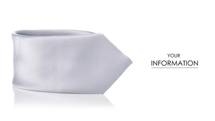 Male gray tie pattern on white background isolation