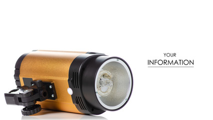 Studio flash equipment pattern on white background isolation