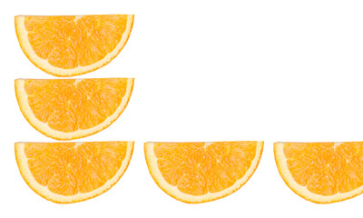 graphics arranged with oranges and its slices