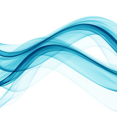 Abstract blue wave on white background