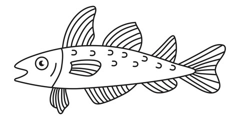 Cod fish vector icon 