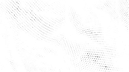 Halftone gradient pattern. Abstract halftone dots background. Monochrome dots pattern. Grunge wave texture. Pop Art Comic small dots. Radial twisted dots. Design for presentation, report, flyer, cover