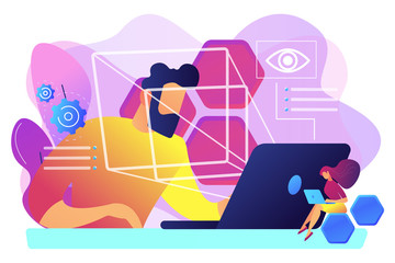 Eye tracking technology concept vector illustration.