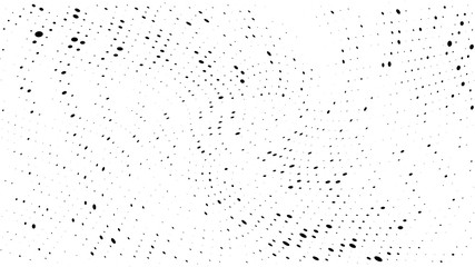 Halftone gradient pattern. Abstract halftone dots background. Monochrome dots pattern. Grunge wave texture. Pop Art Comic small dots. Radial twisted dots. Design for presentation, report, flyer, cover