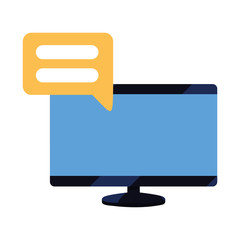 computer monitor speech bubble