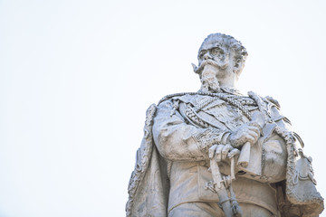 Obraz premium Detail of the statue of Vittorio Emanuele in Bergamo