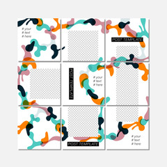 Big trendy editable puzzle template for social media post templates.