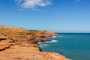 view of the Pot Alley in Kalbarri National Park, with beautiful clouds Western Australia