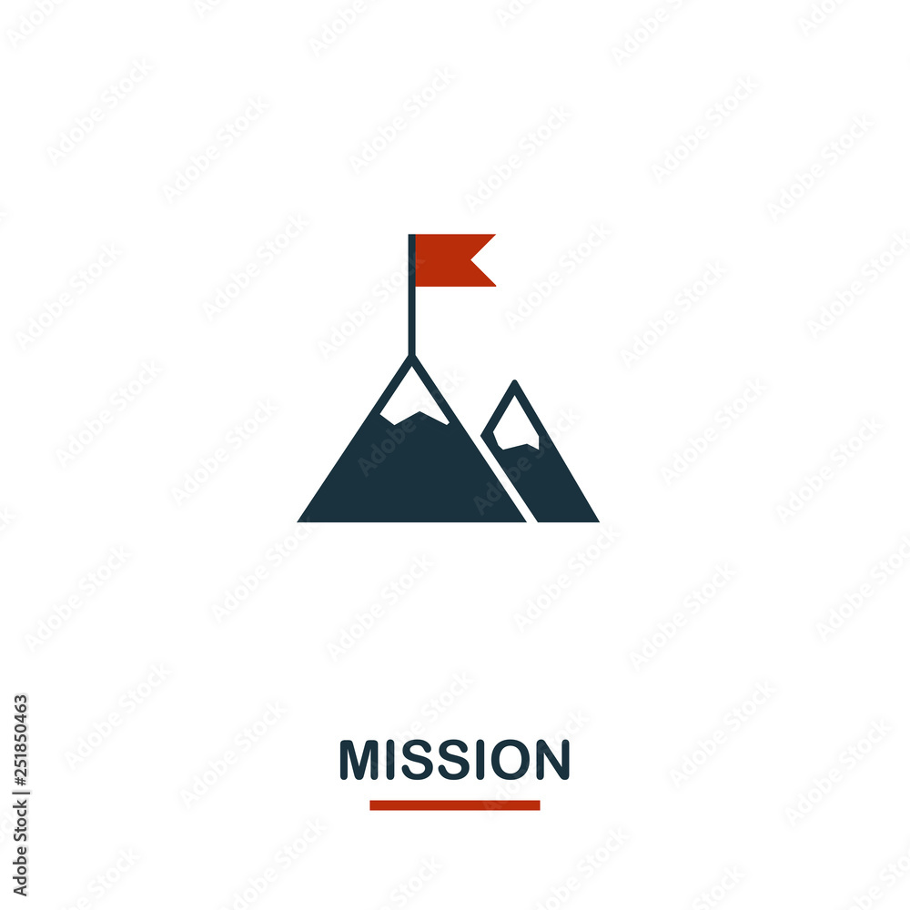 Poster mission icon. premium style design from teamwork icon collection. ui and ux. pixel perfect mission i