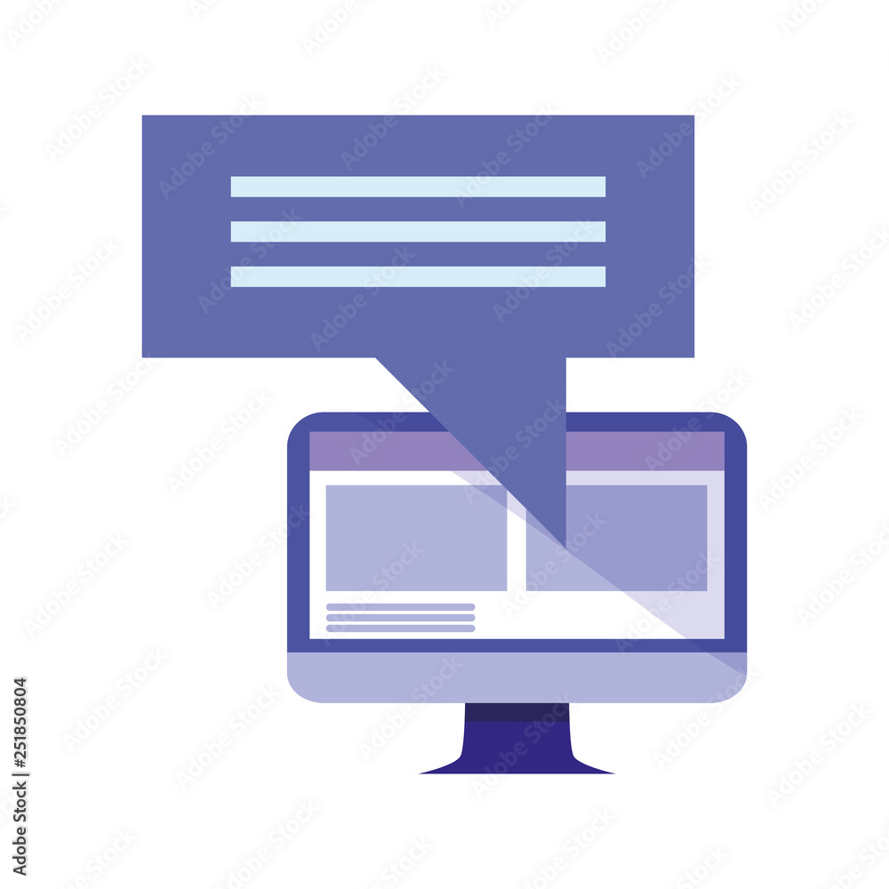 Poster computer monitor speech bubble