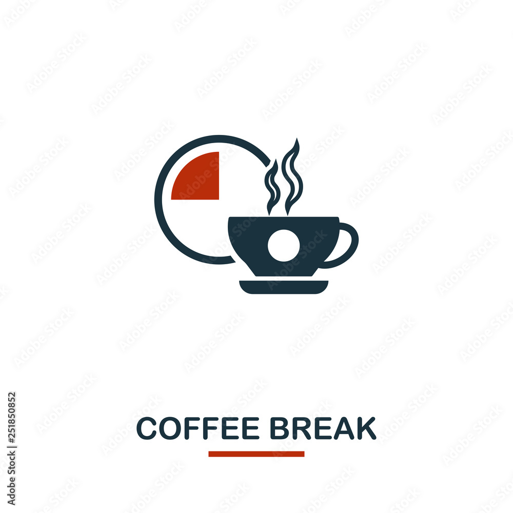 Poster coffee break icon. premium style design from teamwork icon collection. ui and ux. pixel perfect coff