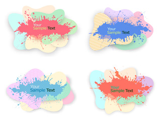 Collection of modern colorful abstract watercolor banners. Vector illustration.