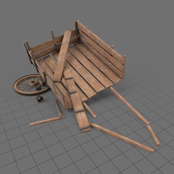 Broken wooden cart 2