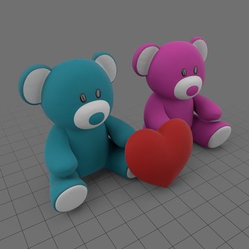 Teddy bears with heart
