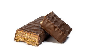 Chocolate Wafers Isolated On White Background