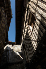 Popular architecture in the historic village of La Alberca. Salamanca. Spain.