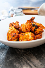 fried chicken wings on table