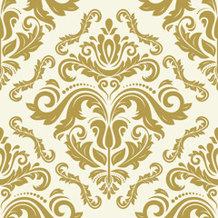 Classic seamless golden pattern. Damask orient ornament. Classic vintage background