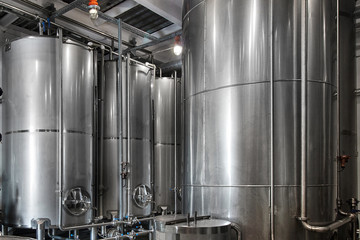 whiskey factory Interior view of Whisky and Vodka Distillery