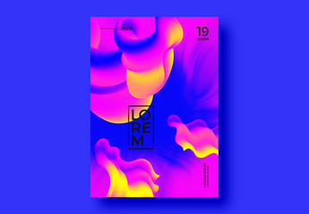 Poster Layout with 3D Gradient Shapes