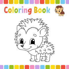 Coloring book pages for kids. Cute cartoon vector illustration.