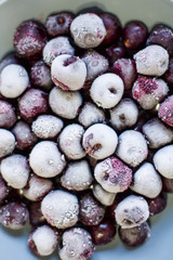 Frozen berries in a plate