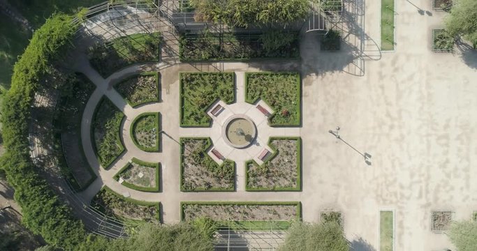 Drone View of Beautiful City Park Gardens &ndash; Parque Araucano in Santiago Chile
