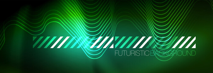 Shiny neon lights background, techno design, modern wallpaper for your project