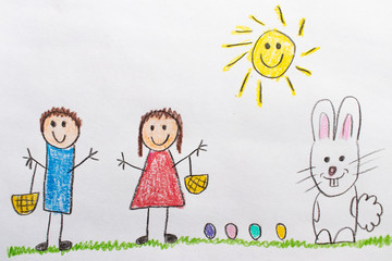 Kids Drawing Easter