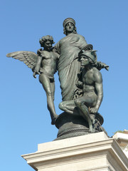 Fototapeta na wymiar statue of Mercury, of Munificence and of the God of Commerce