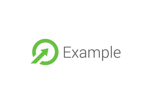 Upwards Arrow in Circle Logo Layout