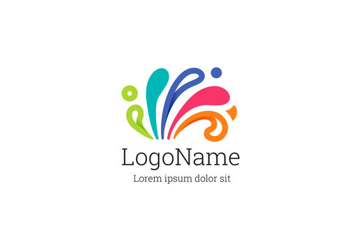 Multicolored Wave Logo Layout