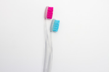toothbrushes  on white background
