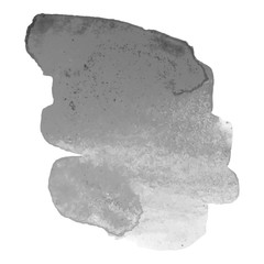 Gray watercolor bunner. Grayscale spot in grunge style.